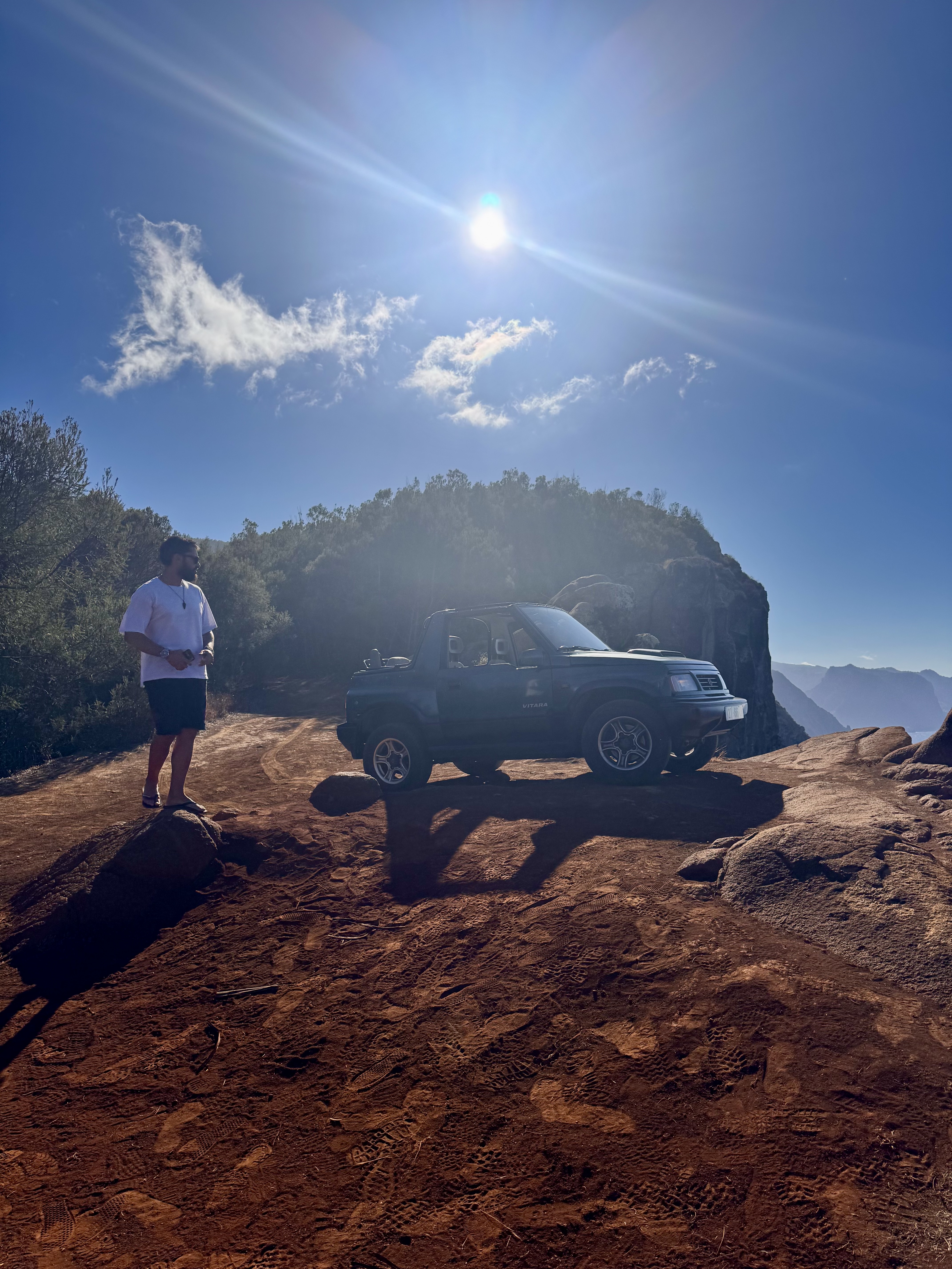 Joel, private tour guide in Madeira, beside his 4×4